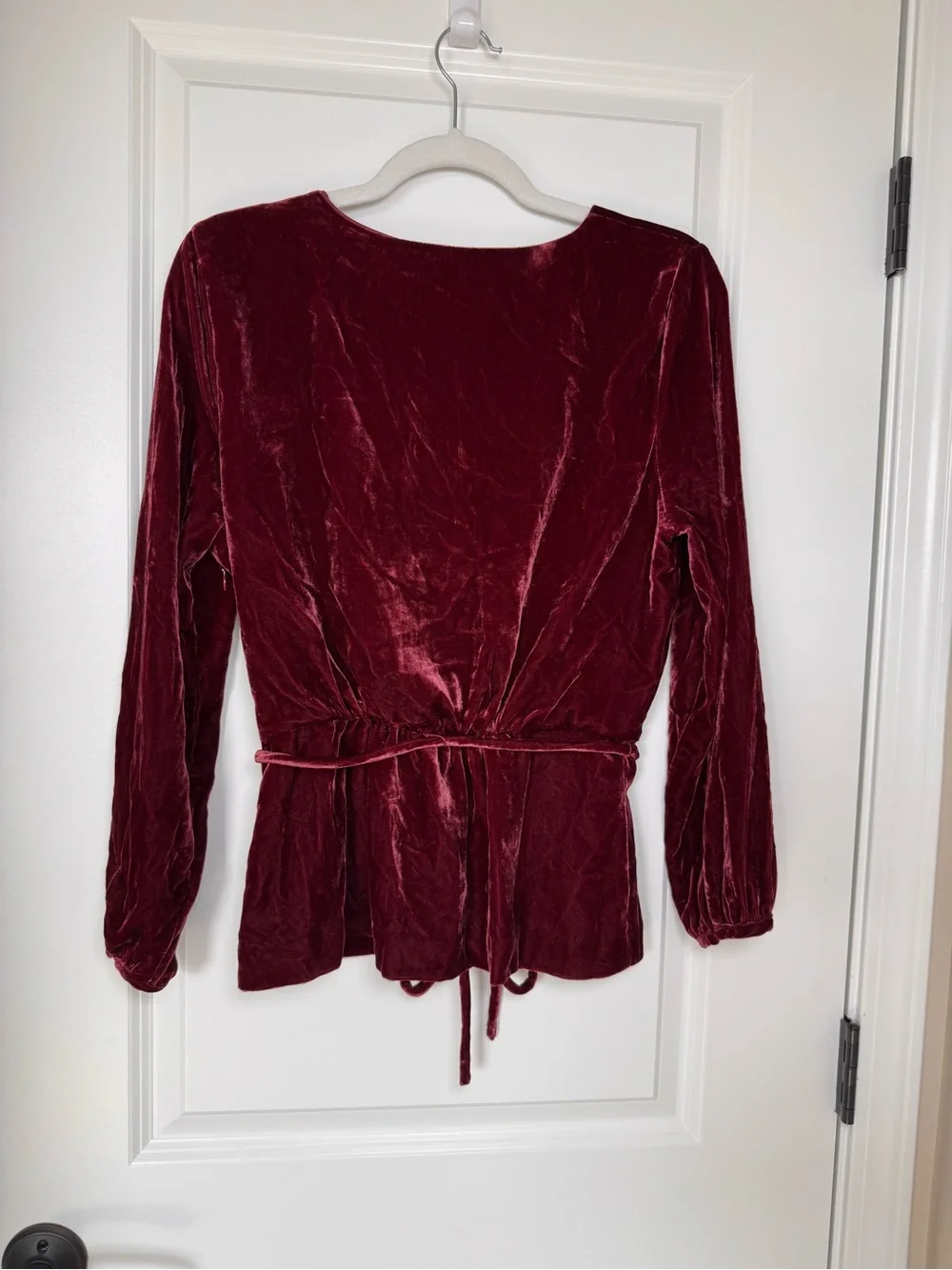 J. Crew Velvet Top in Burgundy